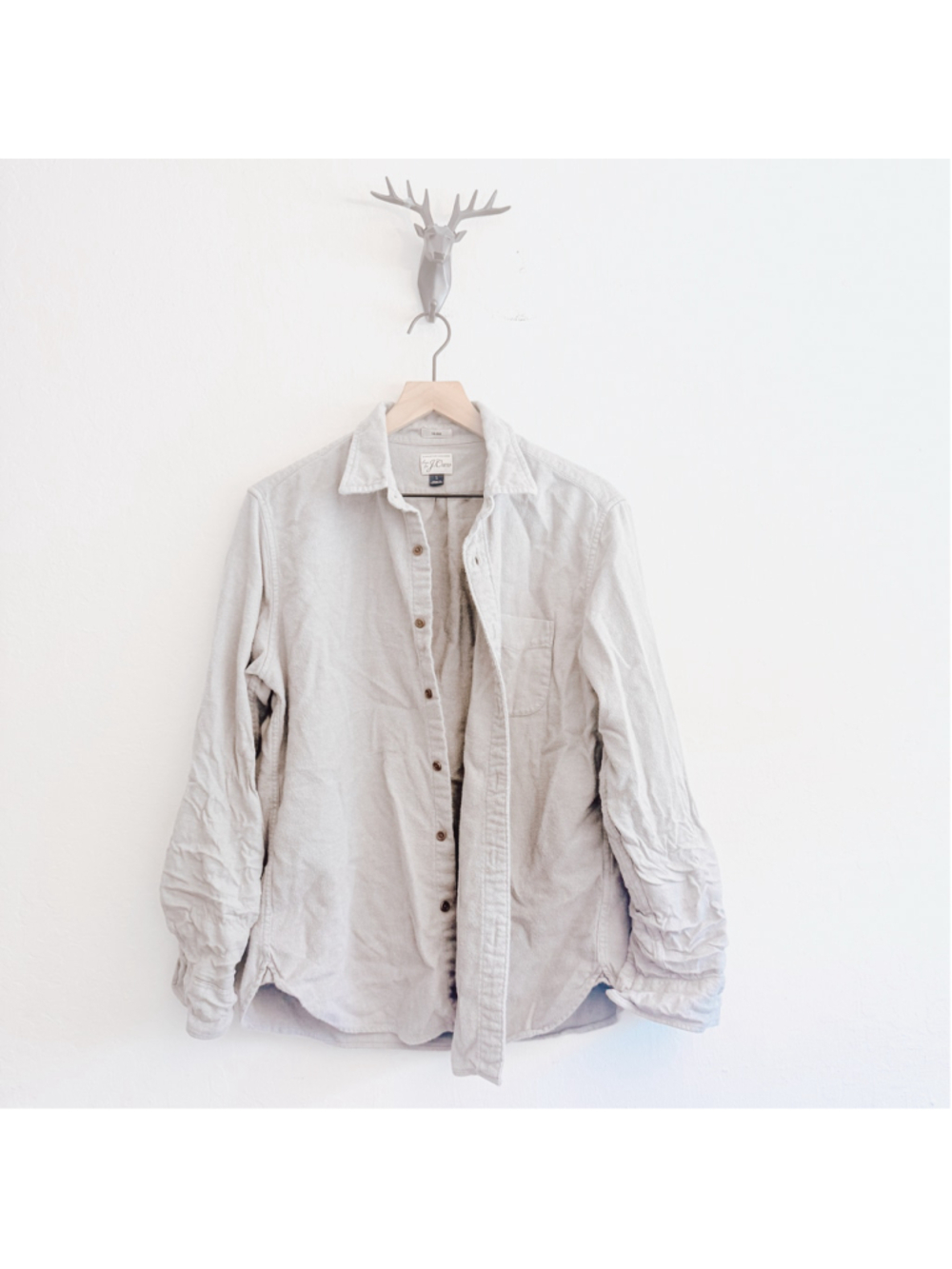 Men's J.Crew Slim Fit Casual Button Down Shirt, Size L, Grey